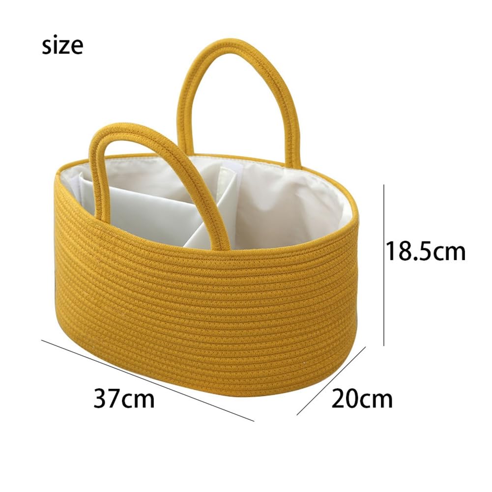 Baby Windel Caddy Organizer Baumwollseil Gewebte Aufbewahrungskorb Baby-Wickeltasche Wickeltisch-Organizer Multifunktionale Aufbewahrungsbox für Windeln Babyutensilien Geschenk 1#