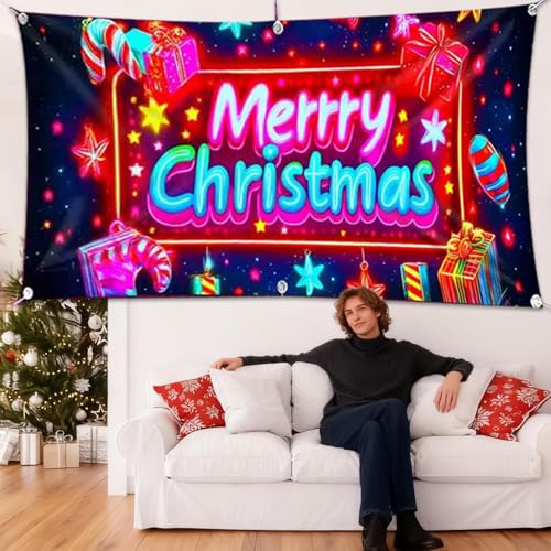 Bannière de garage éclairée extérieure Noël habillez votre façade terne