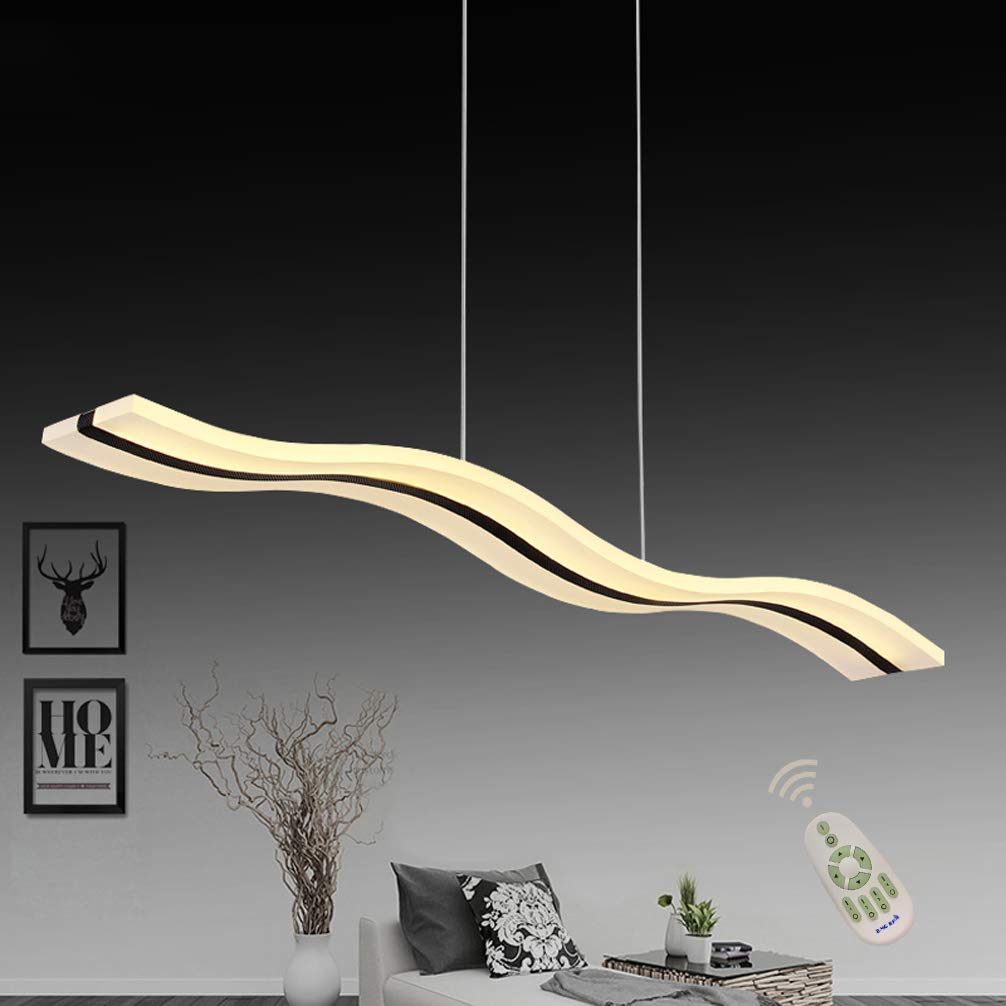 Lustre suspension LED dimmable YangRy L98cm design vague en acrylique avec télécommande - 6