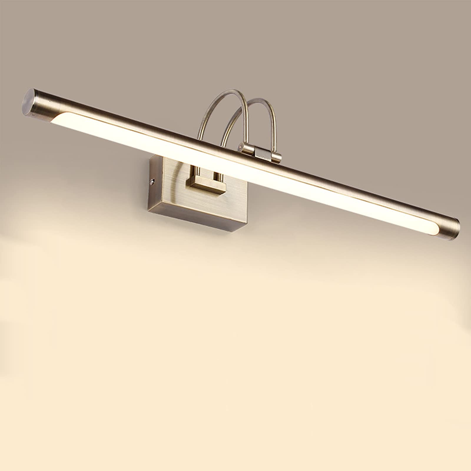 Lampa łazienkowa LED, brązowa lampa łazienkowa z brązu z obrotowym ramieniem, wodoodporna lampa łazienkowa ciepłe białe lustro przednie światło wodoodporne