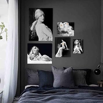 Sexy Pinup Wall Art-Wall Art For Women Sexy-Girl Black White Wall Art-Vintage-Innocent-Sweet-Sexy Art Poster-Poster For Bar-Bathroom Framed Wall Art 8x12 Inch Framed Vintage Canvas Wall Art