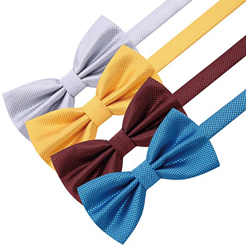 Image of AUSKY 8 PACKS Elegant Adjustable Pre-tied Bow Ties for Men Boys (1&4&5&6&8 Pack for option)