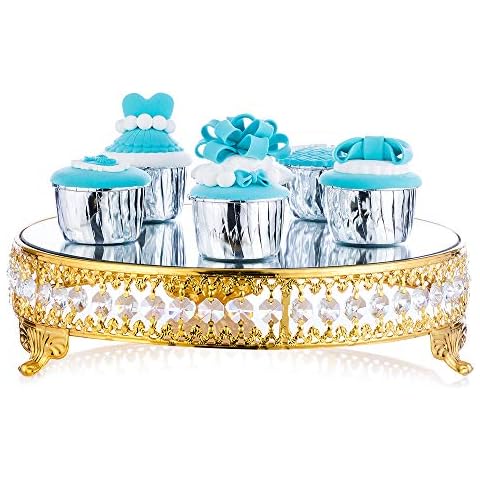 Nuptio Bandeja con Espejo Dorado Tartas Cover
