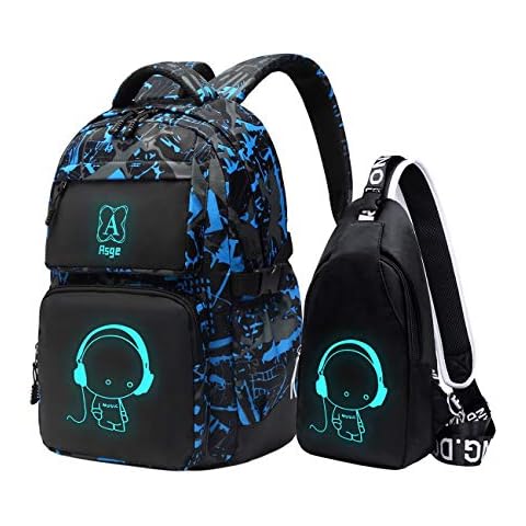 Asge Camo Casual Luminous Backpack for Teens Cover