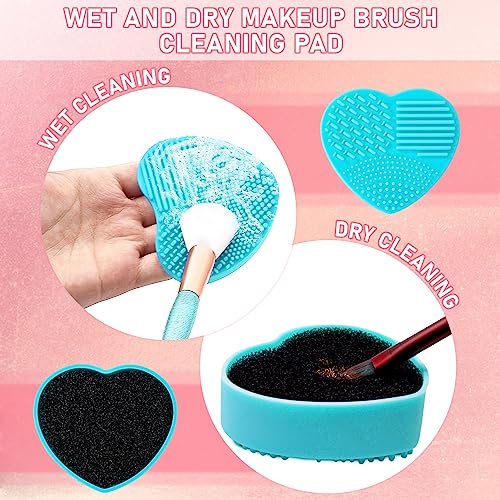 XIFEPFR Makeup Brush Cleaner, 6.8 Fl Oz Make Up Brush Cleaner Cleanser, Makeup Brush Cleaner Solution for Brushes, Sponge and Puff, Makeup Brush Shampoo with 2pcs Cleaning Mat, Gifts for Women
