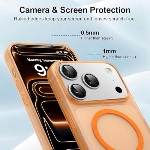 Image of DIZORO Matte Case for iPhone 17 Pro Compatible with MagSafe, Camera Lens Full Protection, Shockproof Translucent Frosted TPU Soft Phone Cover, Anti-Fingerprint (Cosmic)