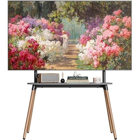 ECOTINY - US 4-Leg Easel TV Stand for 49-86" TVs, 110 lbs, Black — $129.99 (11% off)