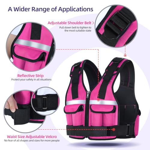 Sportneer Adjustable Weighted Vest Weights: 2-18 lbs/2-40 lbs Washable Weight Vest 16 In 1 Fast Adjust Rucking Vest for Women and Men Home Gym Workout Fitness Strength Training Vests
