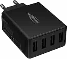 Caricatore USB ANSMANN 12W 2 Porte - Ricarica Intelligente Per Smartphone, Tablet, GoPro E Altri Dispositivi