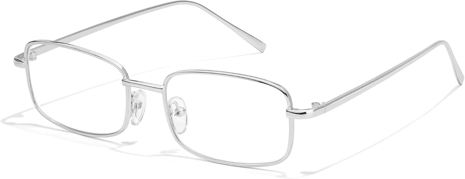 Chicid Fashion Blue Light Glasses for Women, Blocking Eyewear Y2k Office-Siren Aesthetic Rectangle Glasses Metal Frame
