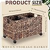 Amazon.com: 1 Pcs 23 x 12.5'' Wicker Cart File Cabinet with Wheels ...
