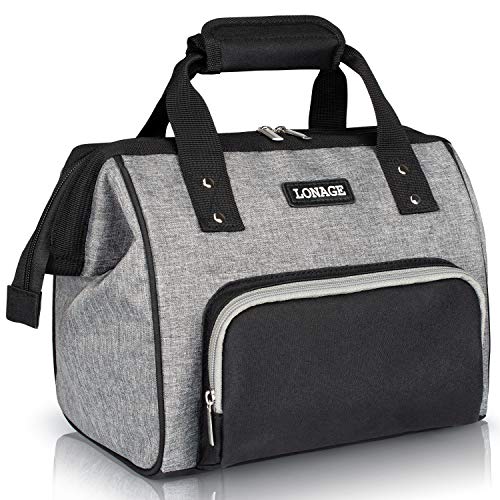 Lonage Isolierte Lunch-Taschen für Damen Herren, Thermo-Lunch-Behälter mit großem Fassungsvermögen, Kühltasche, auslaufsichere, wasserdichte Lunchbox für Arbeit, Schule, Picknick, Angeln, Camping Cover