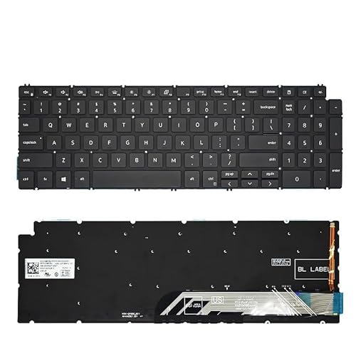 US/SP/RU �m�[�g�p�\�R���L�[�{�[�h Inspiron15 7500 7501 5501 5590 3501 3505 5502 5505 5508 5509 P85F P102F �o�b�N���C�g�t��(US Black Backlight)