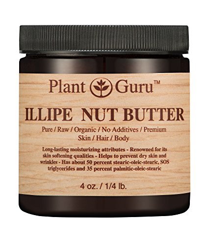 Illipe Nut Body Butter 4 oz. 100% Pure Raw Fresh Natural Cold Pressed. Skin Body and Hair Moisturizer, DIY Creams, Balms, Lotions, Soaps.