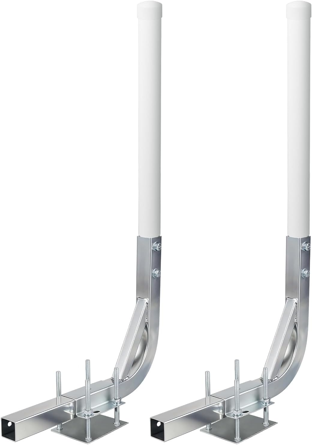 Hishine 1 Pair of Boat Trailer Guide L Shaped, 31"-48" Adjustable Design Trailer Guide Ons Galvanized Steel for Boat, Fishing Boat, Sailboat Trailer