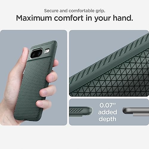 Image of Spigen for Pixel 8 Case, Liquid Air (2023) [No Magnet Ring] [Military-Grade Protection] - Abyss Green