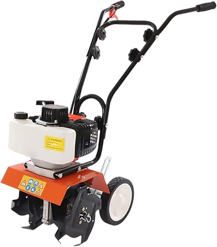 Mini cultivador inalámbrico de 52 cc, cultivadores de 2 tiempos para jardinería de gas, potente semillero de jardín de un solo cilindro, motor de