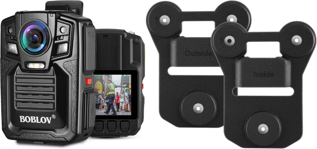 BOBLOV HD66/D7 2K Body Camera, Dual Batteries and Charging Dock,Outdoor Camera with 170° Wide-Angle Lens(128GPS) and Body Camera Magnet Mount, 6pcs/8pcs Magnets Optional