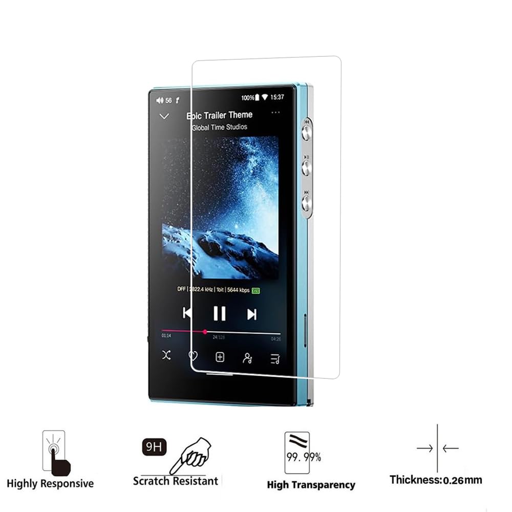FiiO JM21 Lot de 2 films protecteurs d'écran 4,7" verre trempé 9H anti-rayures