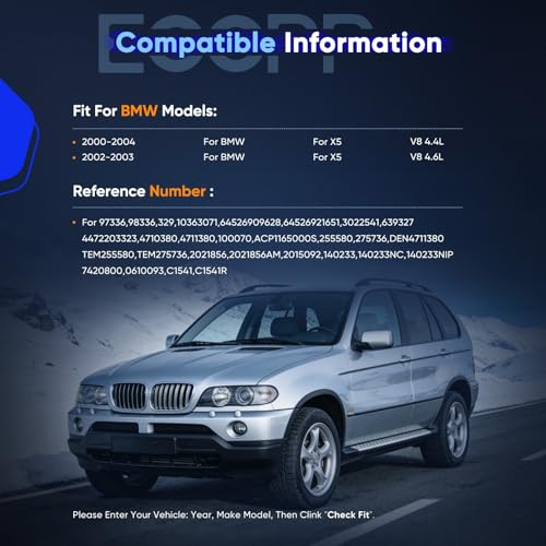 Image of ECCPP A /C Compressor with Clutch Fit for BMW X5 4.4L 4.6L 2000-2004 | Fast Cooling AC Compressor