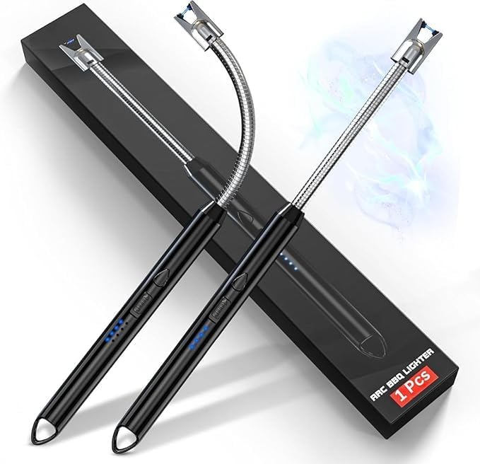USB Plasma Rechargeable Electric Gas Lighter for Kitchen, Pooja Room, Candles, BBQ, Multi Purpose - 360 Degree Flexible & Windproof