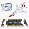 Hot Wings F-16 Thunderbird with Connectible Runway,Red/White/Blue