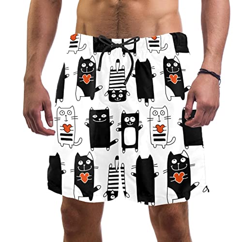 Maillots de bain pour hommes HadHfun à motif de chats mignons