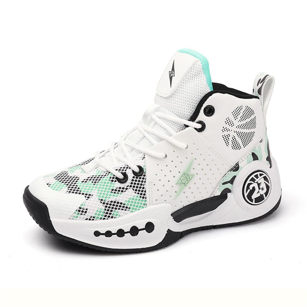 Hixingo Chaussure de Basketball Enfant Garçon Filles Sneakers Baskets, Baskets de Basket-Bal Unisexe Antidérapant Moyenne Chaussures de Sport pour Homme Femme 31-41 EU