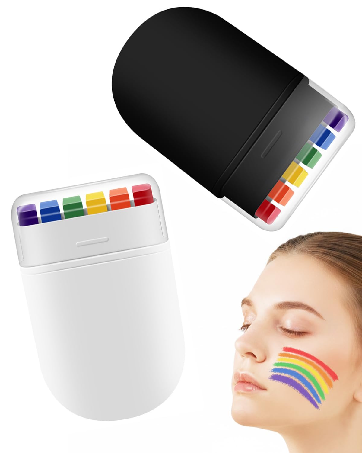 Stick Trucco Viso, Set da 2 Colori Vivaci, Facilmente Lavabili, per Trucchi Feste, Carnevale e Halloween, Bambini e Adulti