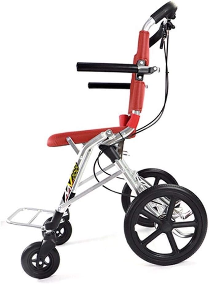 Aluminium Wheelchair-Ultralight Portable Self-propelled Wheelchair, Seat Width 34.5cm, Unfolded Size 73 * 52.3 * 94.8cm, Suitable for Elderly People Under 85Kg and Disabled