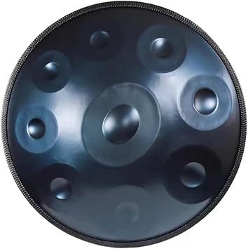 Hand Pandum Musical Instrument Hand Pandum Handpan Steel Drum 9 Tone 440Hz Standard Diameter 56cm with Soft Hand Pan Bag, 2 Hand Pan Mallets, Hand Pan Stand, Dust Free Cloth, Silver, Black, Blue, Purple, Gold Color Blue