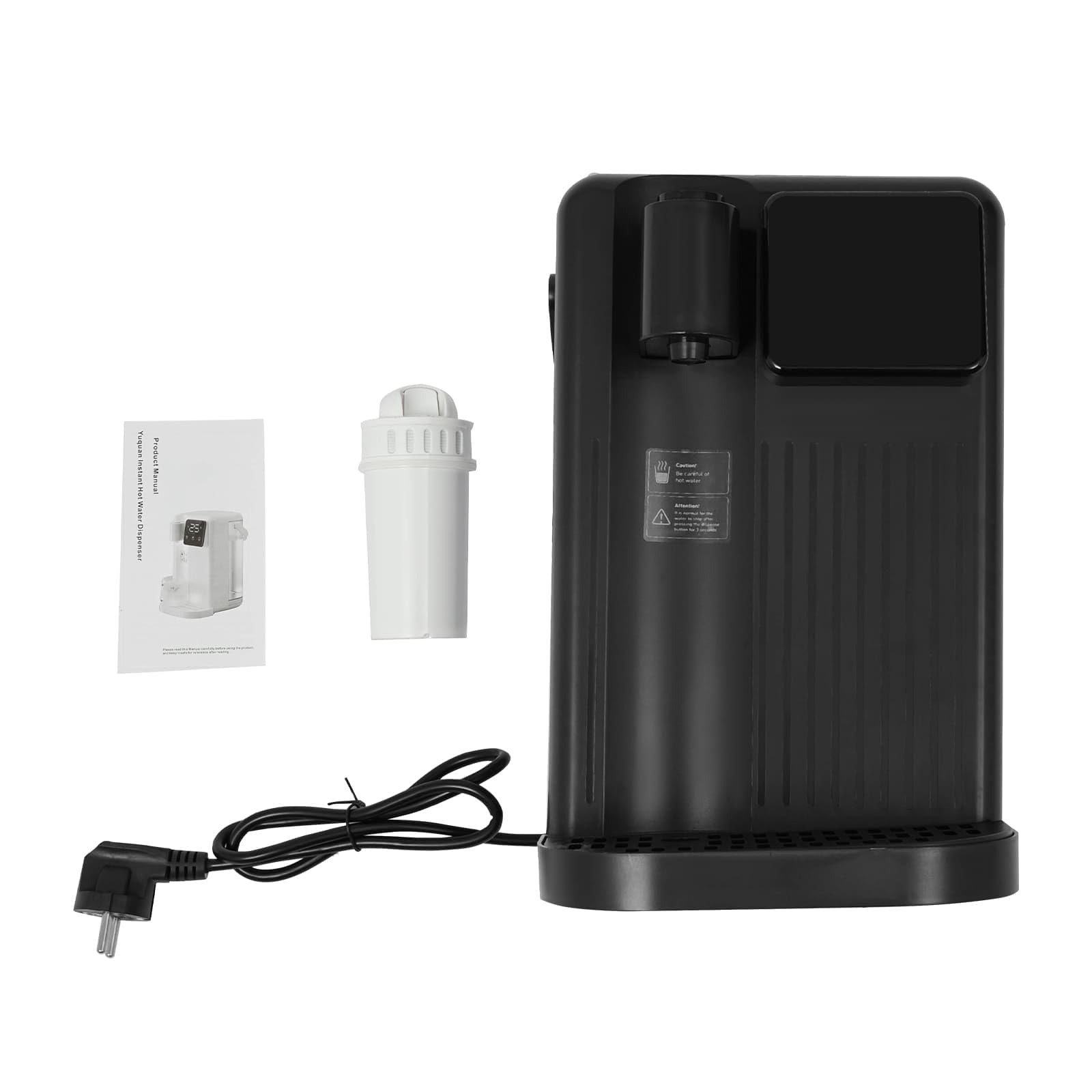 Distributeur d'Eau Chaude Instantanée 1700W avec Filtre, Écran Tactile LED, Réservoir 3L, Noir