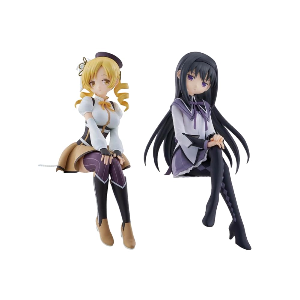 Tongyundacheng Anime Figures Akemi Homura and Tomoe Mami Sitting Figure Japanese Cute Girl Statue PVC Desk Decoration Gifts for Fans