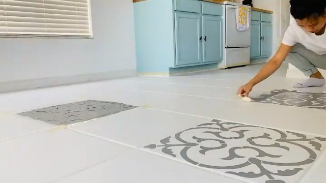 Penelope Patio Stencil - Large Concrete Stencils For - View #3