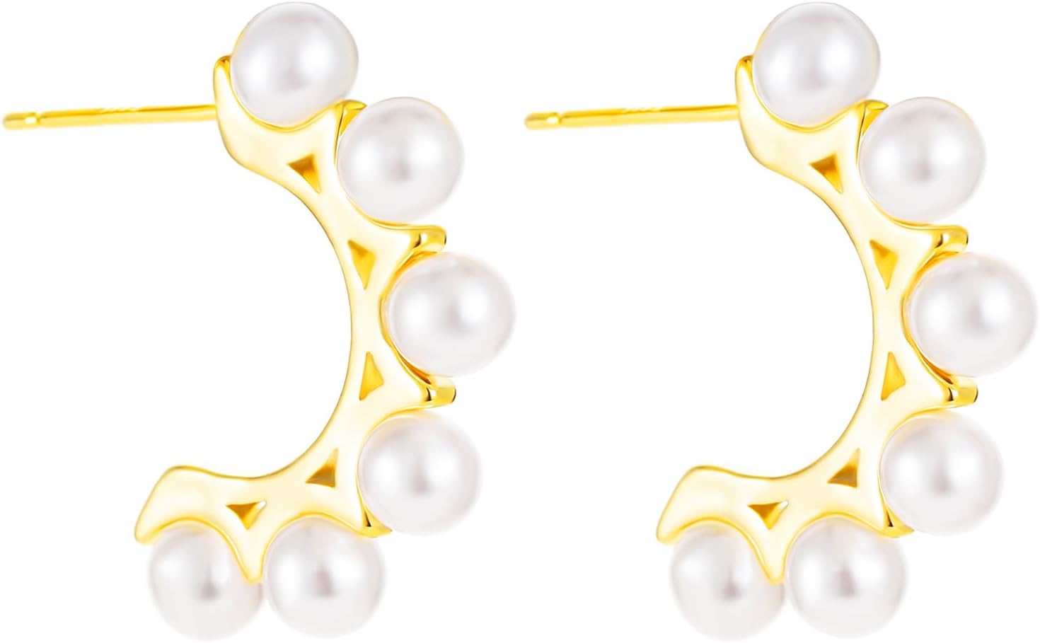 14K Gold Plated Cubic Zirconia Hoop Earrings for Women Jewelry