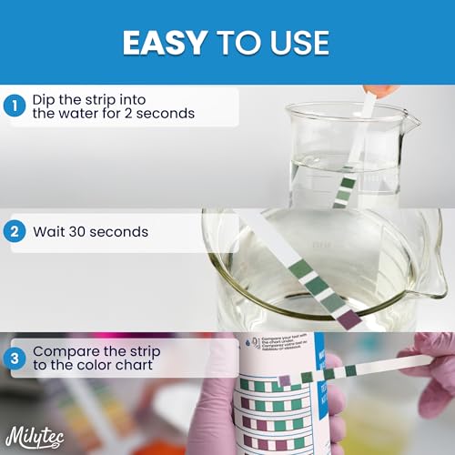 Image of Water Hardness Test Strips, 150 Tests - No More Guessing: 5-Pad Color Chart for Accurate Results - Hard Water Test Kit for Home, Well, Pool, Spa & Softener