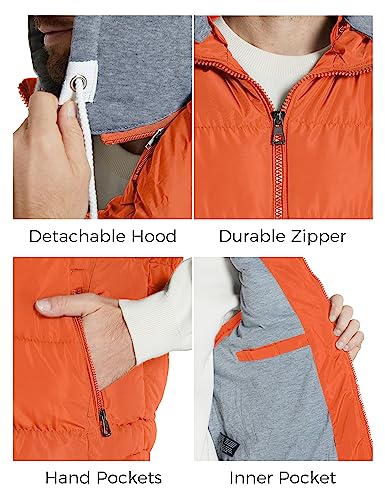 Image of ZSHOW Men's Puffer Vest Removable Hooded Vest Outdoor Winter Vest