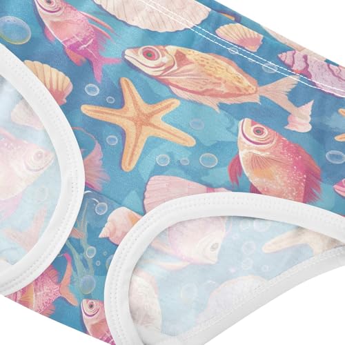 Wusikd Fish Starfish Girls' Underwear Cotton Shells Girls Briefs Soft Toddler Underwear 2T4