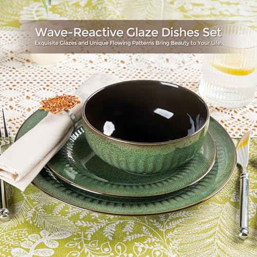 Image of LERATIO Ceramic Dinnerware Sets for 4,12-Pcs Porcelain Plates and Bowls Set