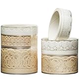 Songdao 6 Rolls Lace Patterns PET Tapes Floral Arts Decorative Tape Set Adhesive Transparent Masking Tapes for DIY Craft, Kids, Scrapbook, DIY, Gift Wrapping, Journal (Tranquil Dew)