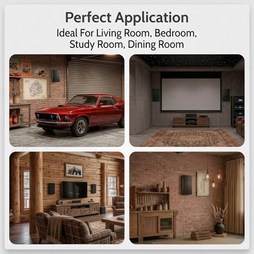 Herdio 5.25" 240W Ultra-Slim Home Theater Wall Speakers (A Pair, Black) - Wall-Mountable Design with Crisp Clear Sound and Durable Construction for Immersive Home Entertainment
