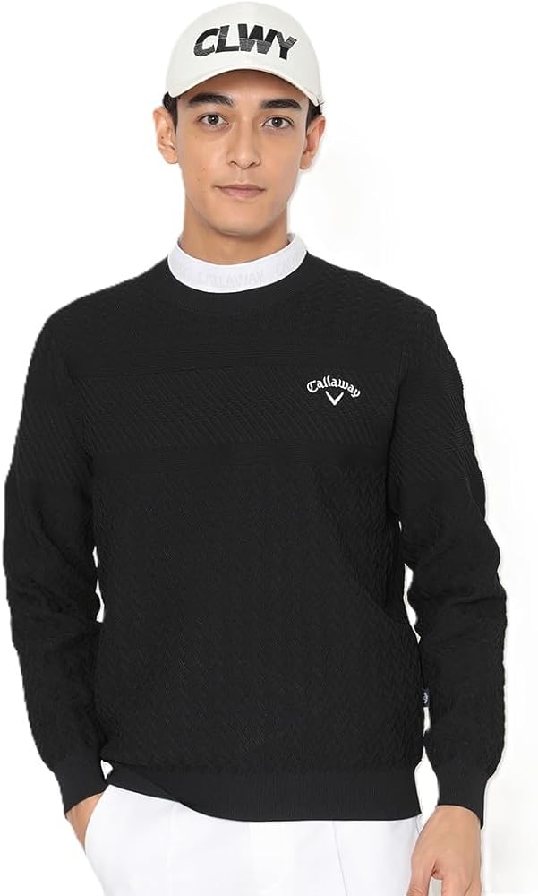 Amazon.co.jp: キャロウェイ セーター 長袖 クルーネック 編地変化