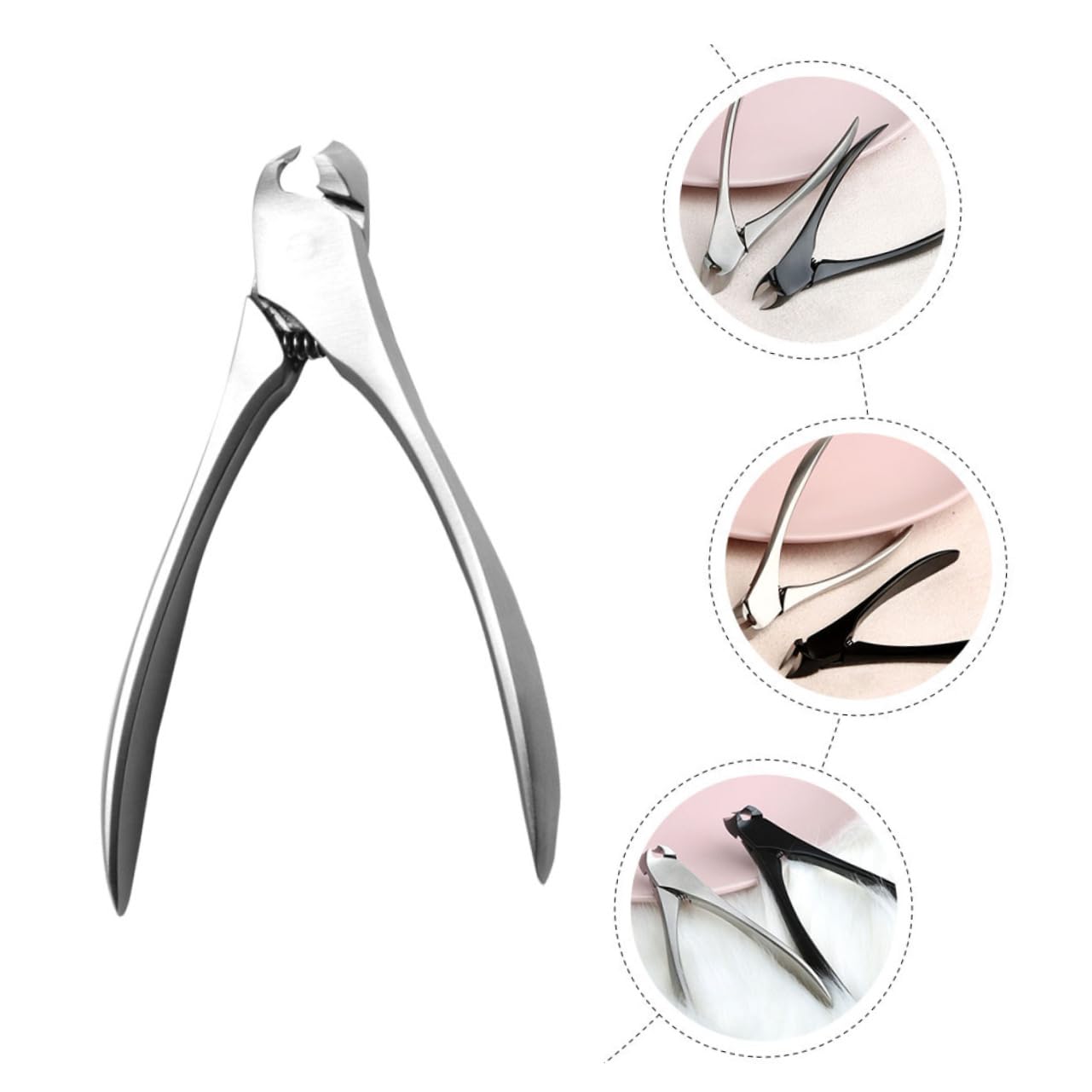 Healeved 3piezas Cortaúñas Grueso Mango Antideslizante Para Pedicura Recortador De Uñas De Pies Diseño Ergonómico y Curvado Para Uñas Encarnadas y Espesas Herramienta De Manicura