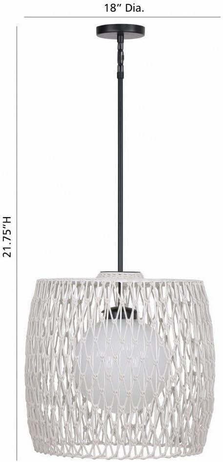 Eurofase Lara 1 Light Large Outdoor Pendant with Black Finish