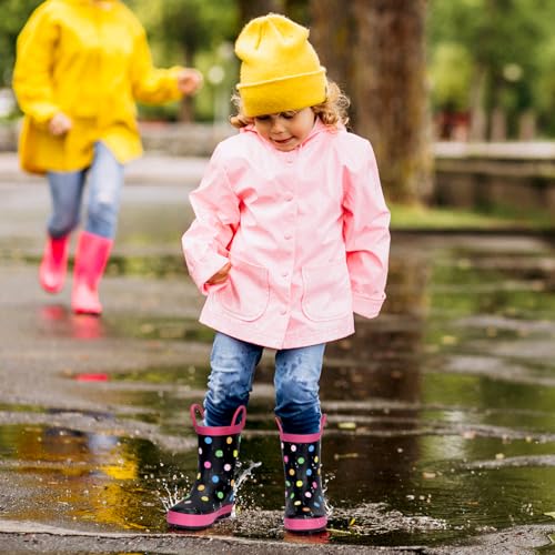 Furuian Color Changing Toddlers Kids Rain Boots for Girls Boys Waterproof Rubber Rain Boots for Toddler Girl Outdoor Rainboots with Easy-on Handles Cute Prints(Toddler/Little Kid/Big Kid)2