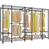 VIPEK V50 Extra Large Portable Closet Rack Bedroom Armoire Freestanding Wardrobe Closet Heavy Duty Clothes Rack Multi Functional Metal Clothing Rack for Hanging Clothes Max Load 1300lbs Black