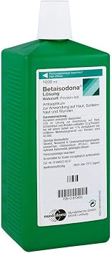 Betaisodona Solution 1000 ml - Antiseptic Solution with Depot Effect - For Wounds Inflammation & Infectious Skin Areas - Diluted Also Suitable for Washing Rinsing & Bathing