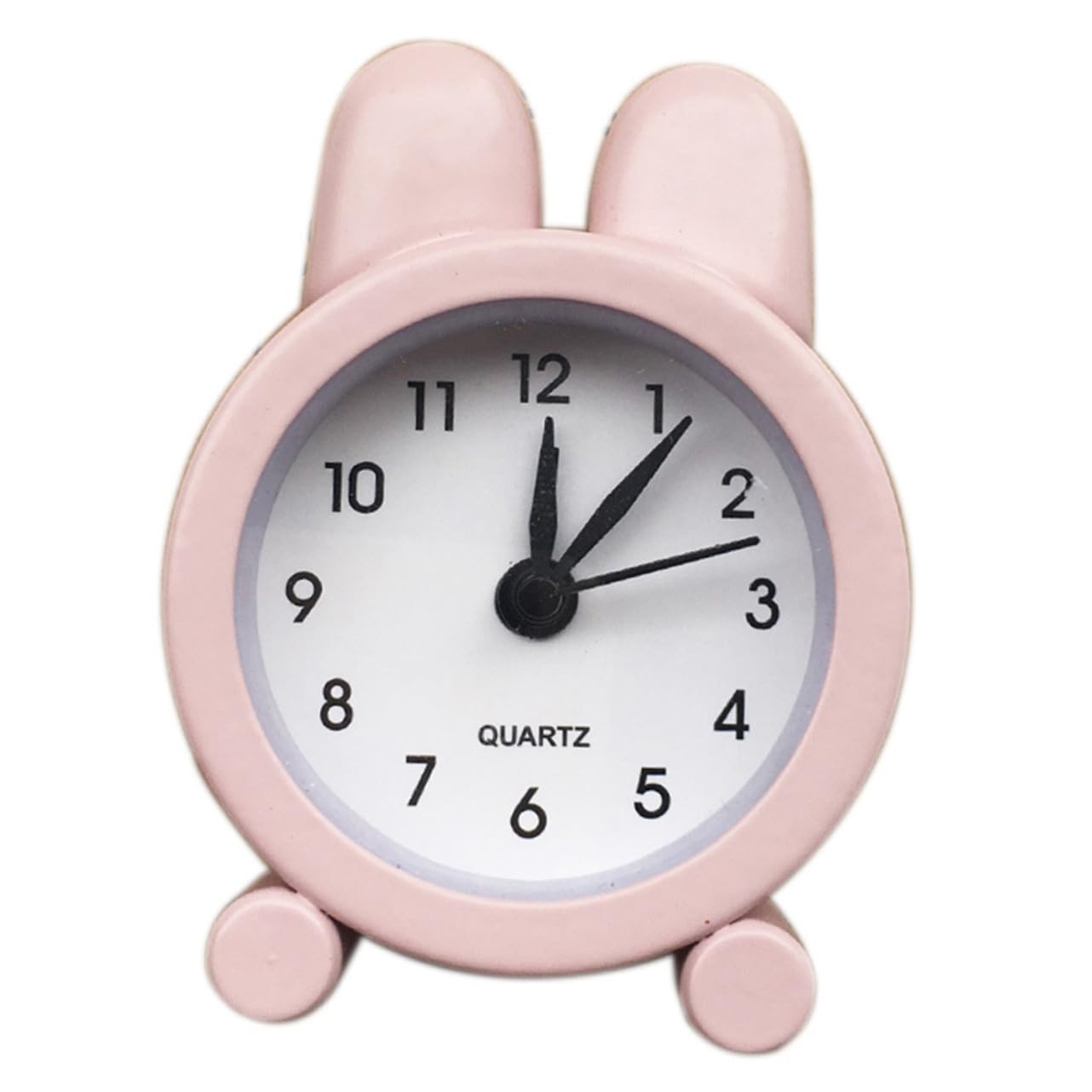 CONGARTENO Pink Metal Rabbit Ear Alarm Clock Silent Bedside Desktop Clock for Students Home Dorm Decoration Easy and