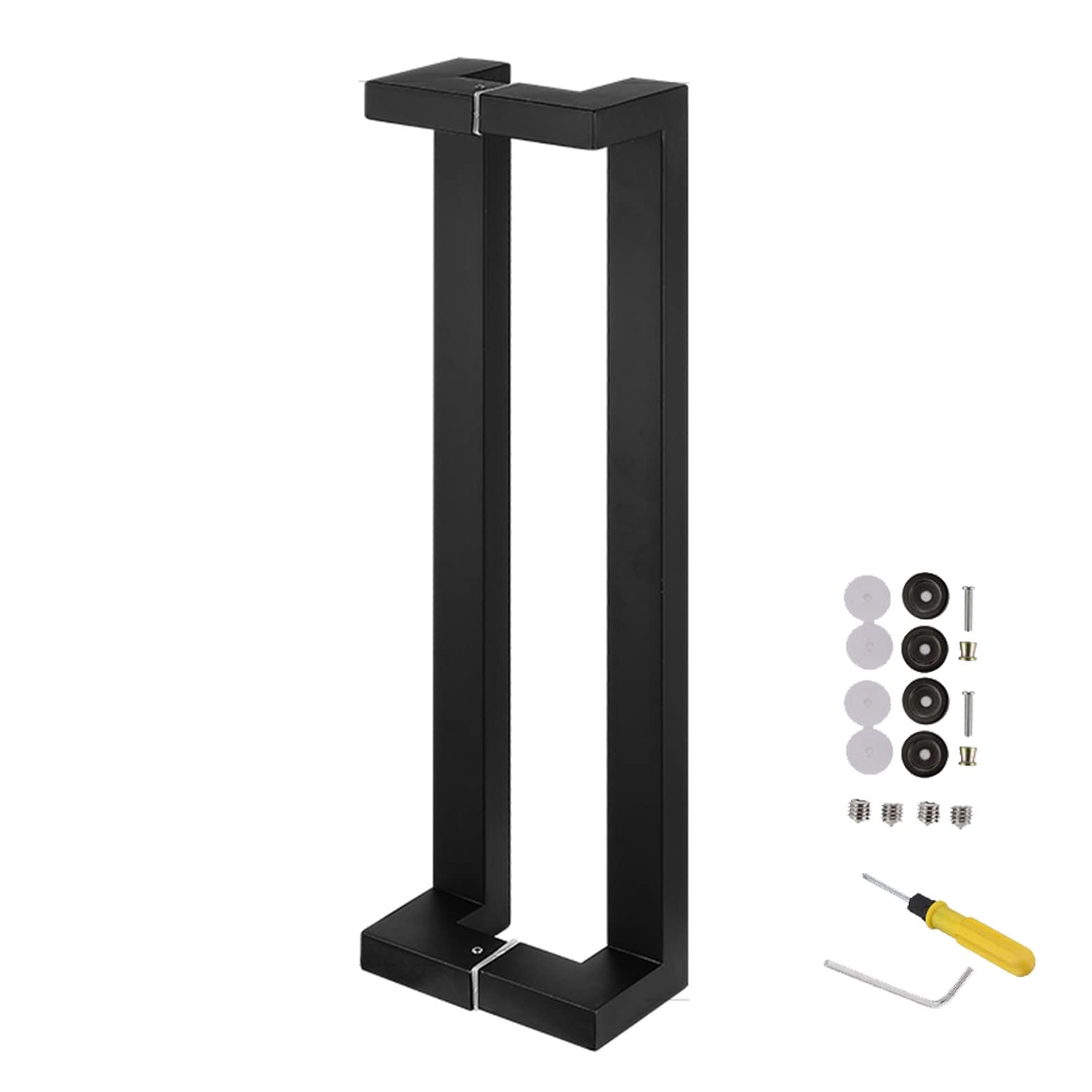 Gthtuhfd Matte Black Black Matte Door Handle For Bathroom/Garage/Sheds 80Cm/31.5 Inch Exterior/Interior Pull Push Handle With Installation Fittings Pocket Doors Compatible Stylish And,-60Cm/23.6
