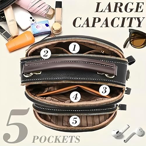 Bousalutend Crossbody Bag, Anti-theft Classic Multifunctional Compartments Adjustable Wide Shoulder Strap Crossbody Bag3